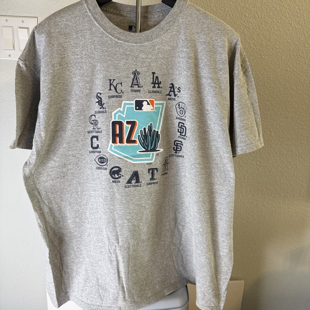Majestic MLB Spring‎ Training Arizona Men's Short Sleeve Gray T-shirt Size XL
